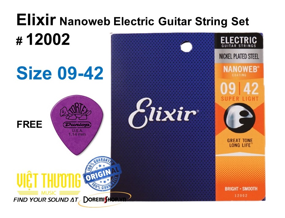 Bộ dây đàn guitar điện chống gỉ chính hãng Elixir - nhập khẩu trực tiếp từ Mỹ