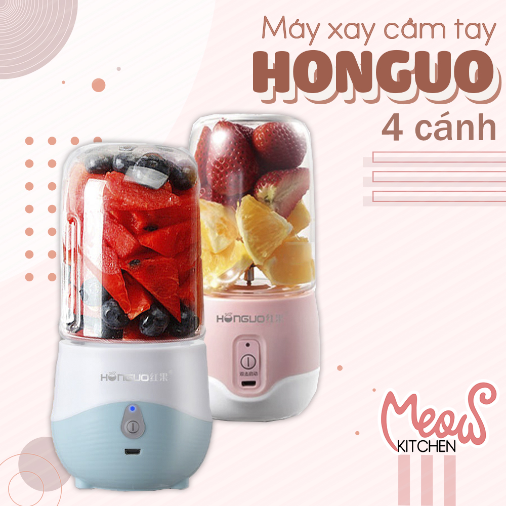 Máy xay sinh tố cầm tay mini - máy say sinh tố cầm tay đa năng mini 300ml honguo - mẫu mới nhất 2022