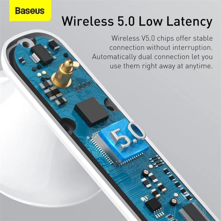 Tai nghe Bluetooth TWS Baseus W2 AirNora W5.0 Pin 4H chống nước IPX4 ENC Call