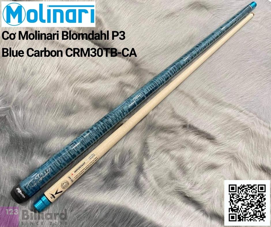 Cơ Molinari Blomdahl P3 Blue Carbon CRM30TB-CA [SIÊU THỊ BIDA - Cơ bida ba băng/3C/Carom]
