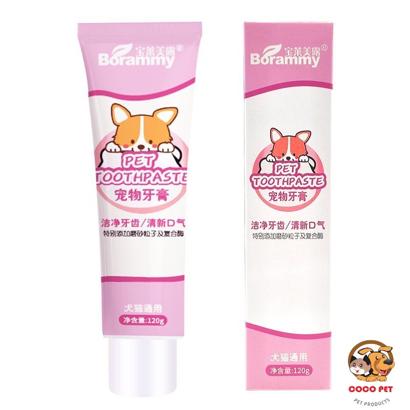 Kem đánh răng cho chó mèo thú cưng borammy 120g - chăm sóc răng miệng cho mèo hiệu quả