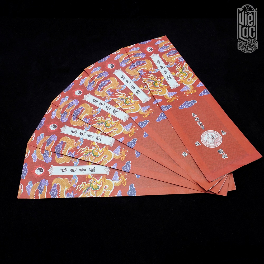 Bao liêm sớ Việt Lạc long vân khánh hội 9x31cm 70G500 trung phẩm màu đỏ