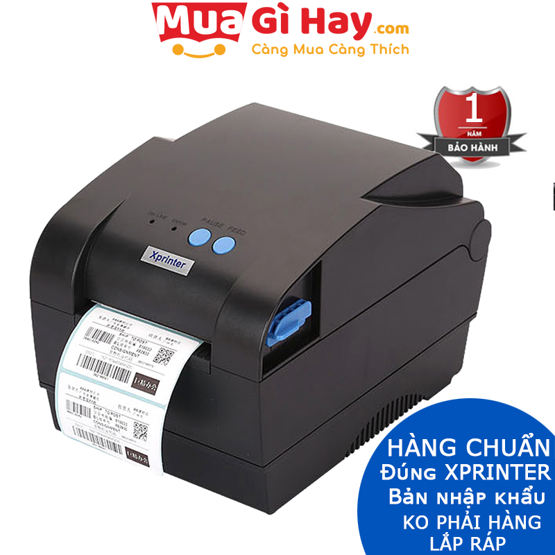 Máy in mã vạch Xprinter 365B in nhiệt decal đơn hàng in bill hóa đơn đa năng - Hàng Chính Hãng