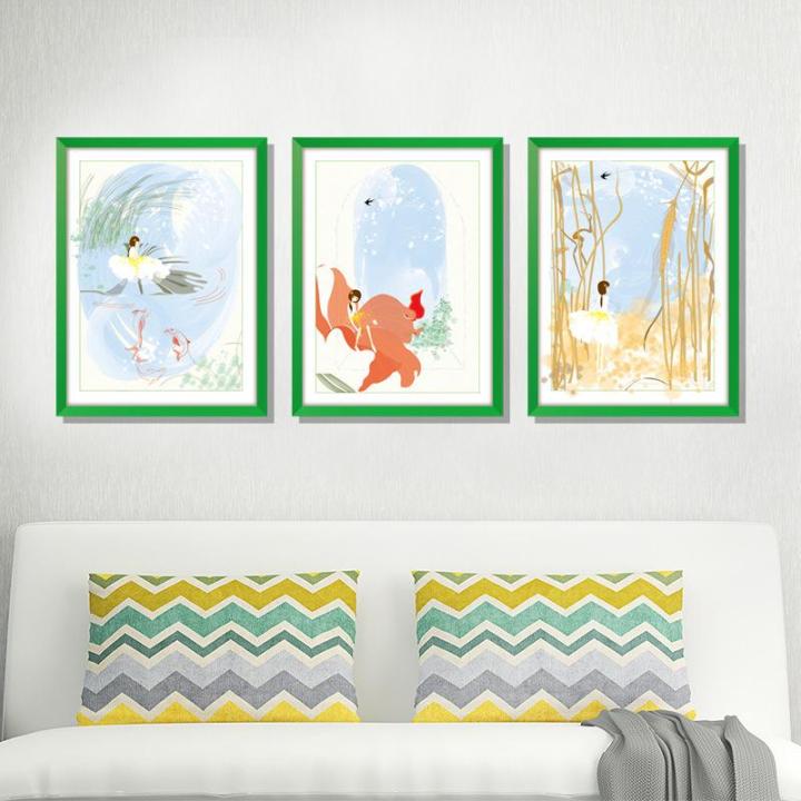 Decal dán tường khung tranh cô gái bé nhỏ Sticker Tranh Dán Tường XL8319- Decal dán tường trang trí quán cafe, trang trí shophouse