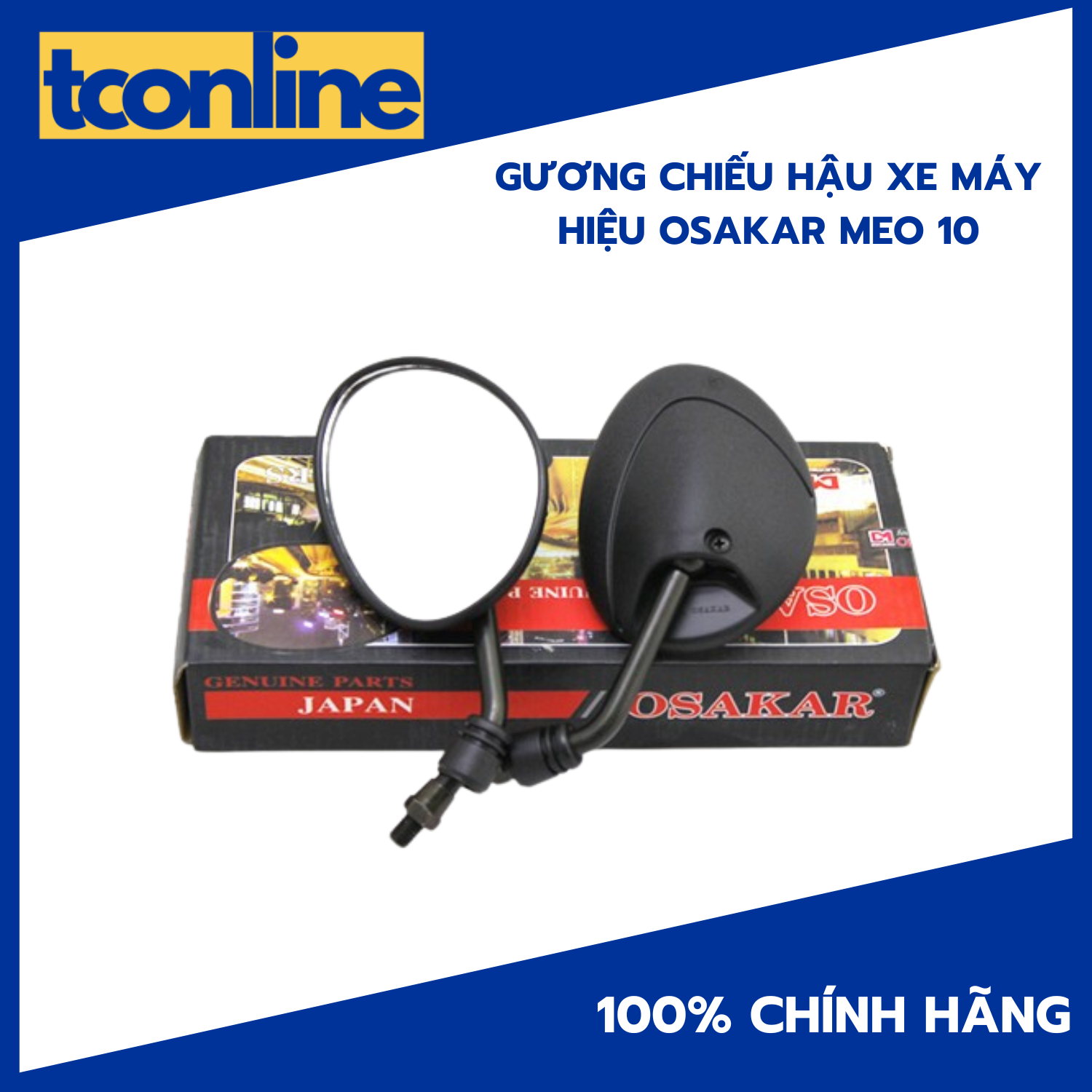 Bộ 2 gương chiếu hậu xe máy Osakar MEO 10 (chân gương 10mm)