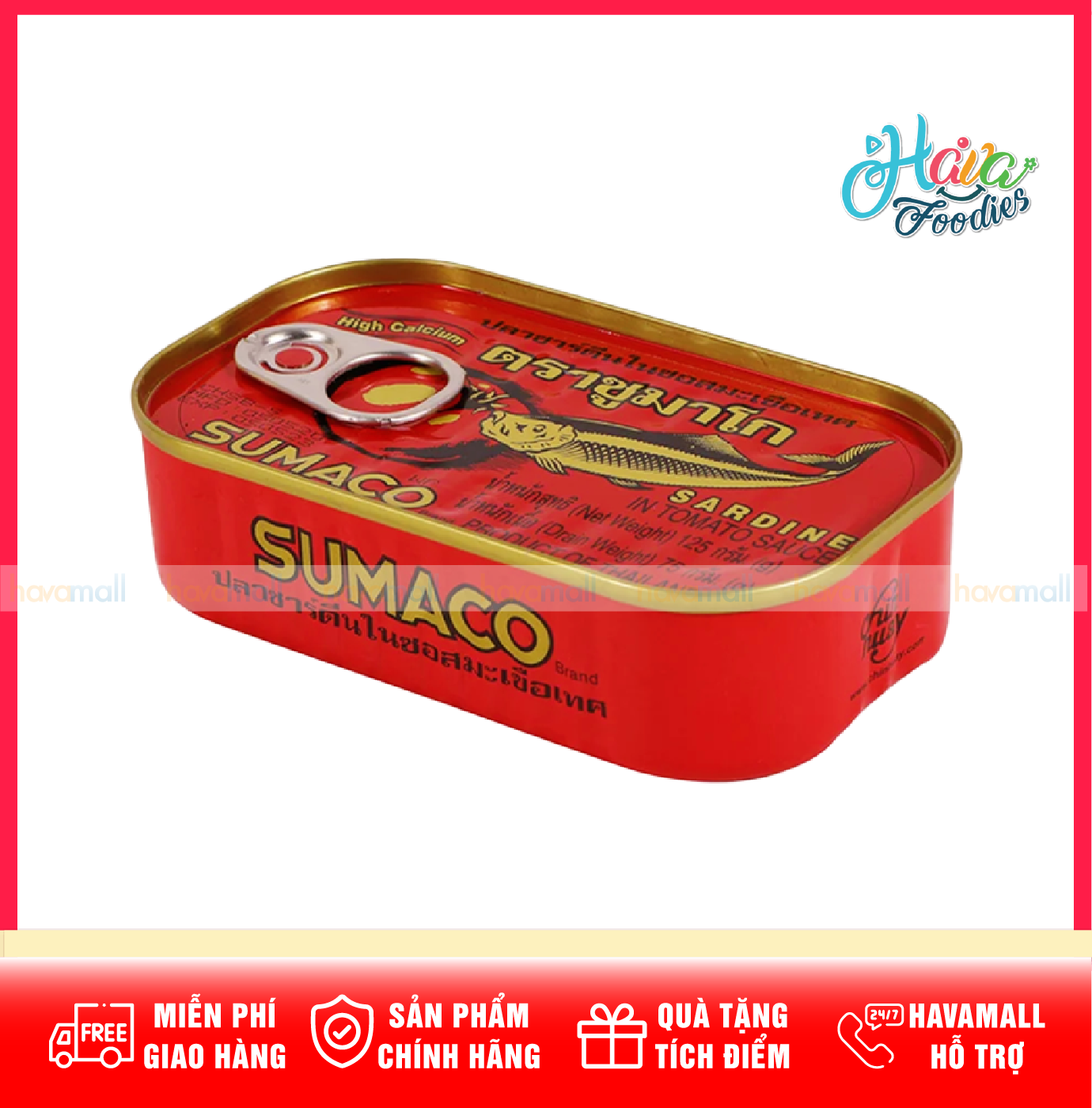 Cá Mòi Sốt Cà Sumaco Thái Lan 125g – Sumaco Sardine In Tomato Sauce 125g