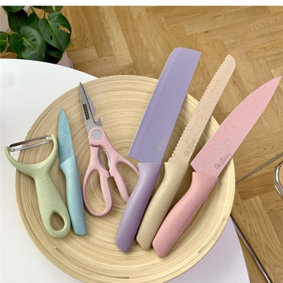 [Bộ 6 Dao KITCHEN EVERICH]BỘ DAO LÚA MẠCH 6 MÓN KHÁNG KHUẨN - CỨ GỌI LÀ SẮC LỊM