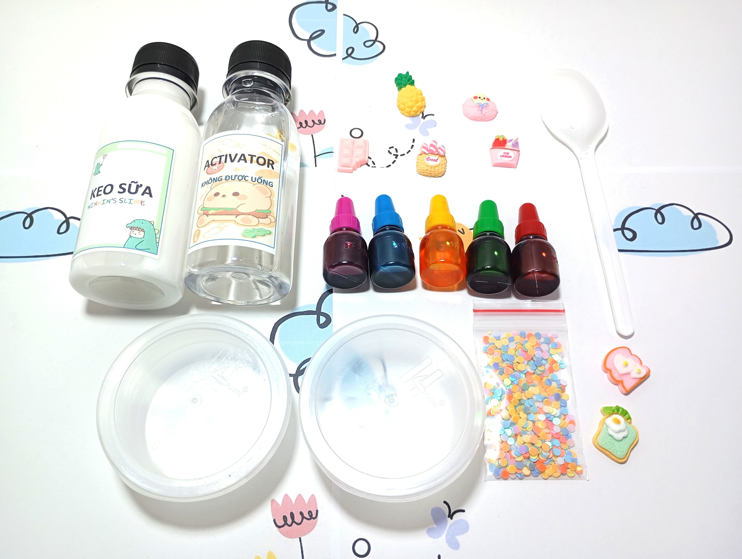 Kit làm slime basic - bộ dụng cụ làm slime cơ bản nhất