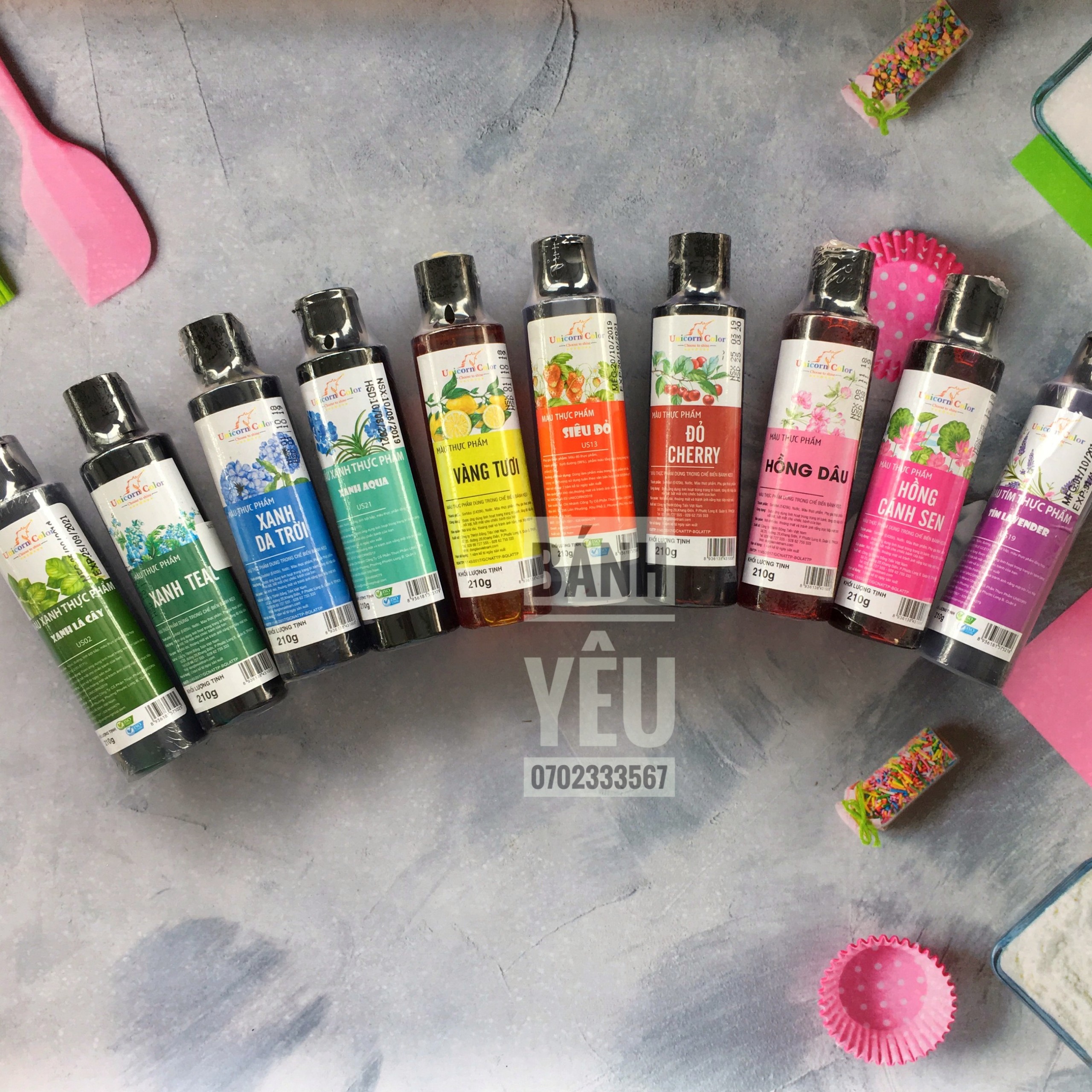 Màu thực phẩm Unicorn 210g không đắng/ Màu trang trí bánh kem