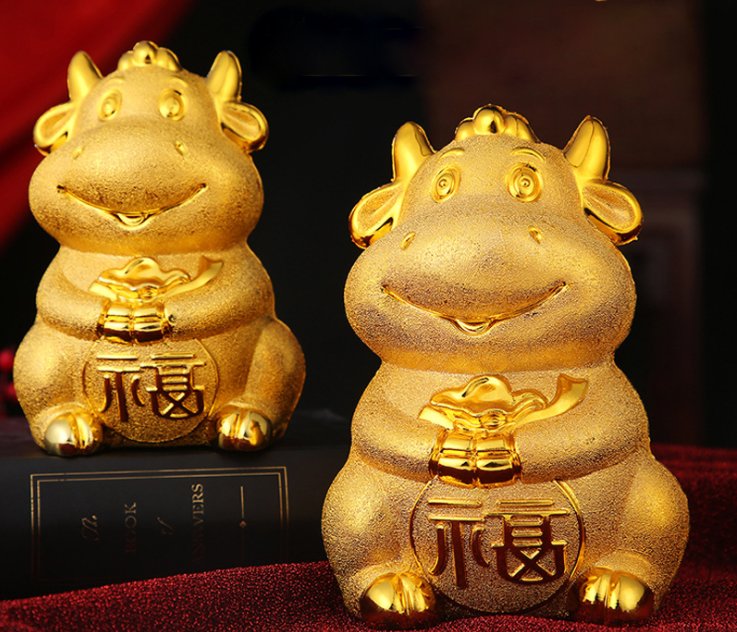 [HCM][SALE TẾT] Trâu vàng đựng tiền tiết kiệm cho bé - Két đựng tiền hình trâu vàng - Ống heo đựng tiền tiết kiệm ngộ nghĩnh - Hộp đựng tiền