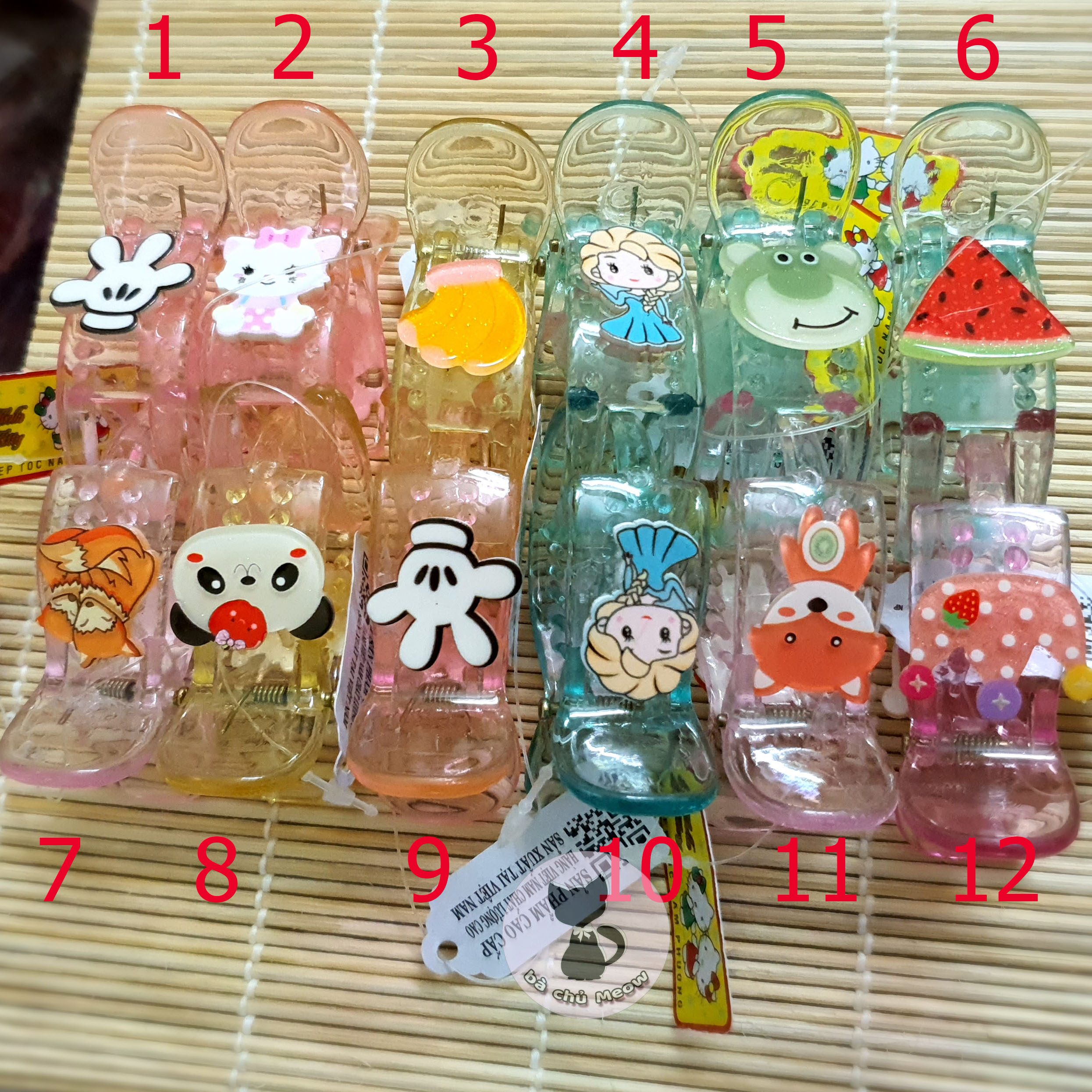 Kẹp tóc càng cua 3 răng in hình siêu cute p2
