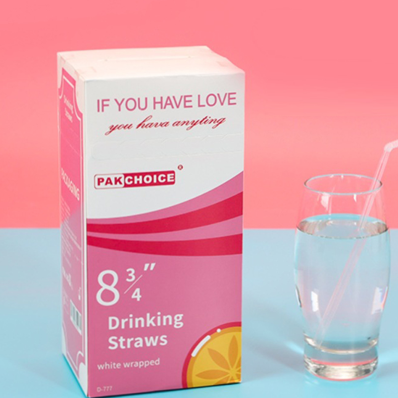 Ống hút sinh tố cong bọc màng giấy đóng hộp 25x0.6cm