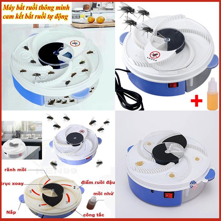 Máy bắt ruồi tự động thông minh,Máy bắt ruồi tự động, máy bắt côn trùng ,máy đuổi ruồi,cao cấp Hoạt động trên nguyên tắt xoay tròn đưa côn trùng vào không gian không lối thoát rễ sử dụng hàng cao cấp BH 12 THÁNG