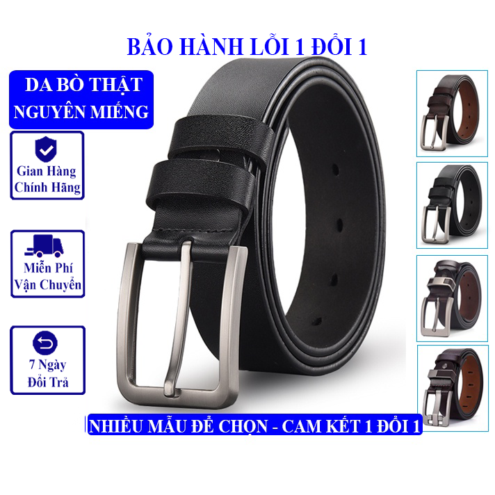 Thắt lưng nam da bò thật nguyên miếng cao cấp vicenzo khóa ko rỉ, dây nịt nam da bò thật mềm khóa kim phong cách classic