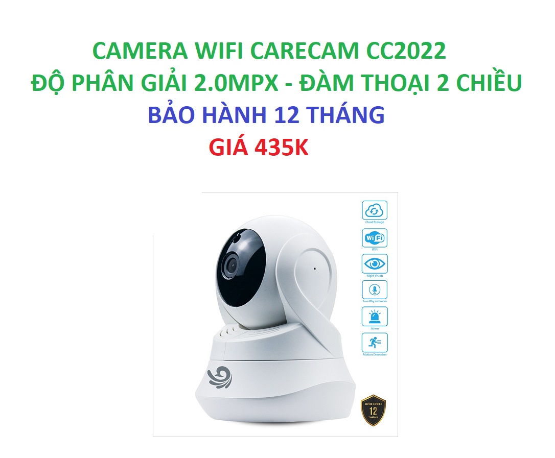 Camera wifi carecam cc2022 - độ phân giải 2.0mpx - đàm thoại 2 chiều