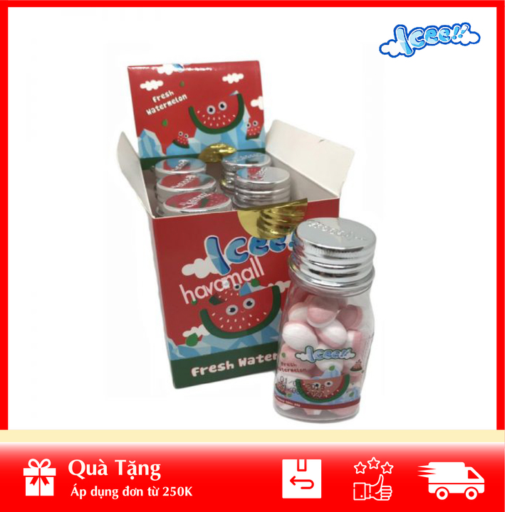 Kẹo the icee watermelon vị dưa hấu lọ 23gr