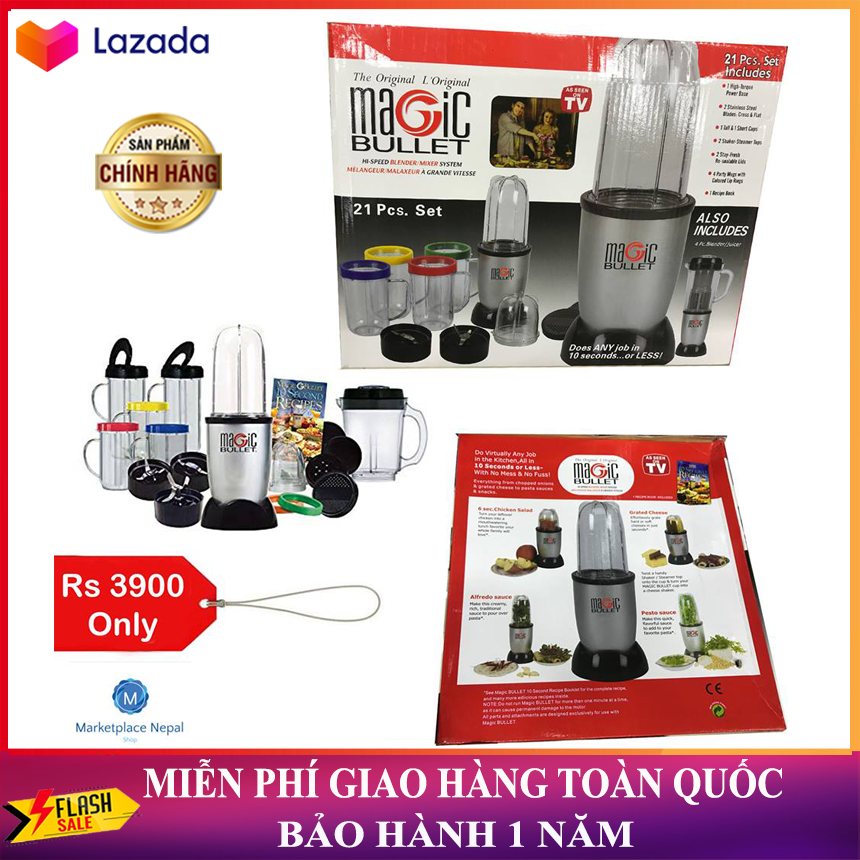 Máy xay sinh tố chính hãng, chất lượng, giá rẻ, bộ máy xay ép đa năng magic công suất lớn, bộ máy xay ép đa năng magic bullet 21 chi tiết