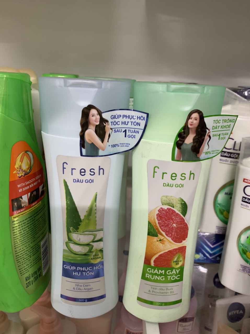 Dầu gội fresh bồ kết - nha đam -tinh dầu bưới- 320g