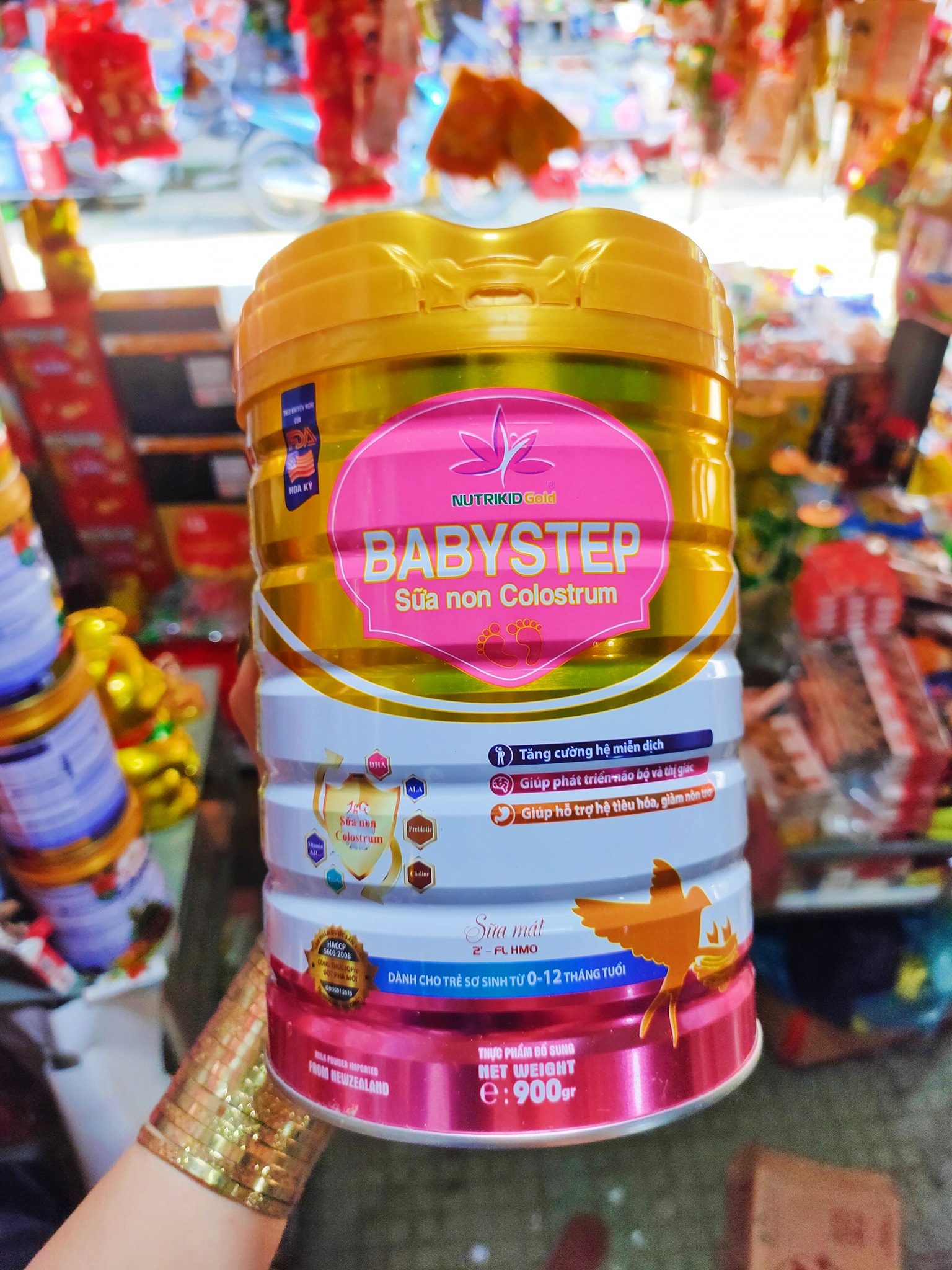 Sữa mát NutrikidGold Babystep cho bé từ 0-12 tháng - Bổ sung sữa non colostrum tăng cường miễn dịch, phát triển toàn diện - Sữa non Colostrum Babystep 900g