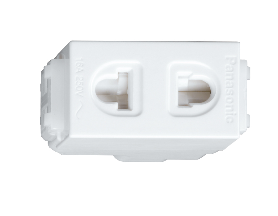 Hạt ổ cắm đơn 2 chấu có màn che 16A series Wide Panasonic