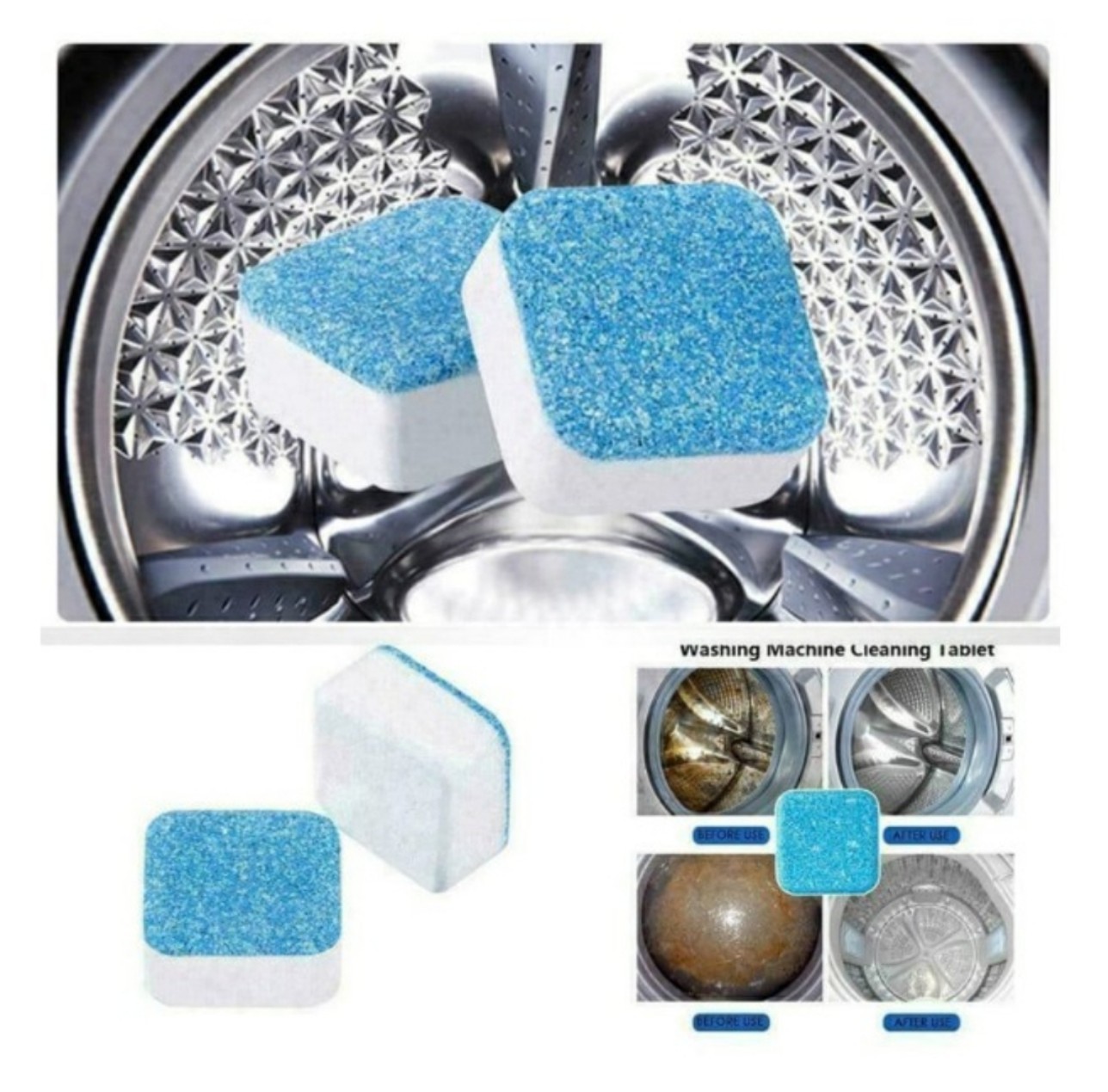 [HCM]Hộp 12 viên tẩy lồng máy giặt cửa ngang và cửa đứng siêu sạch Gia Phú
