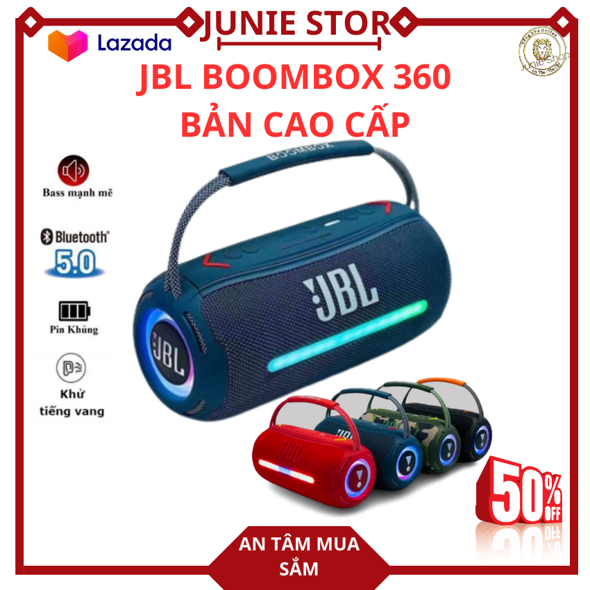 [ NEW 2023 ] Loa Bluetooth Công Suất Lớn - Loa Bluetooth JBL BoomBox 360 Thế Hệ Mới Bass Mạnh Âm Tha