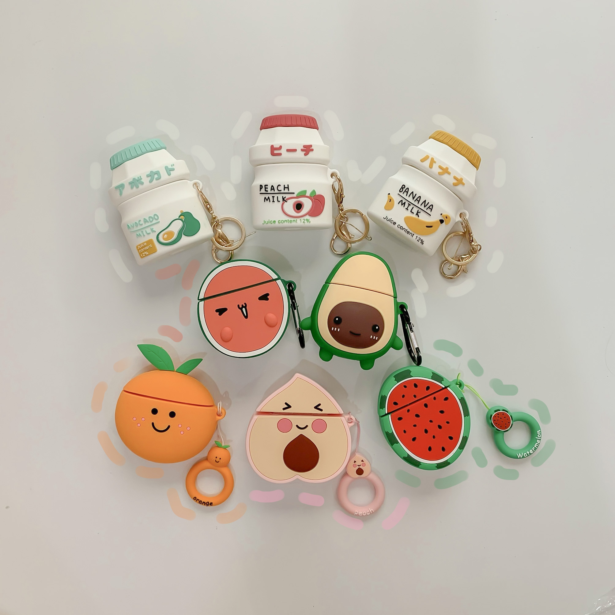 Ốp airpods trái cây cam / dưa hấu / đào / bơ