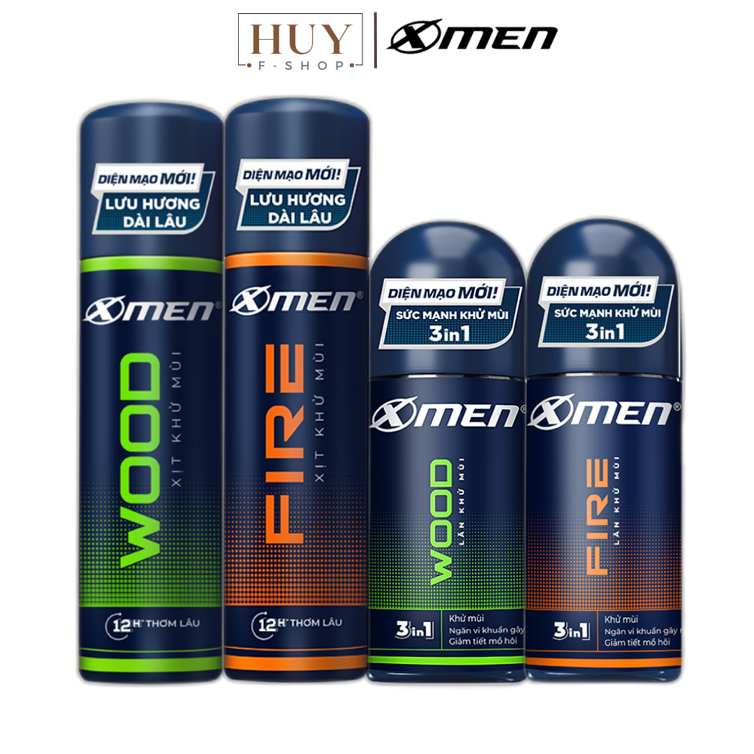 Xịt khử mùi hương nước hoa nam x-men fire active sport wood 140ml - lăn nách nam n﻿găn mùi xmen 50ml