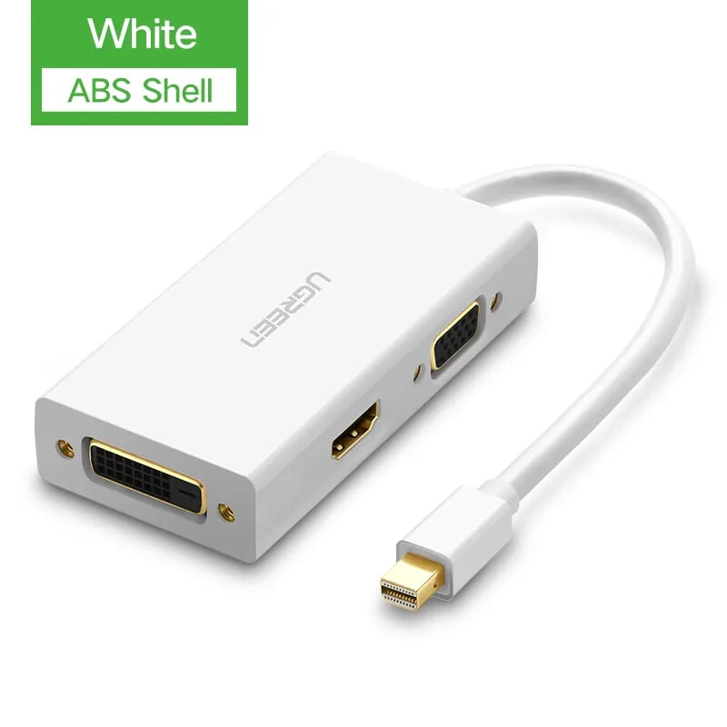 Ugreen 20417 màu trắng bộ chuyển đổi mini displayport sang hdmi + vga + dvi nhựa abs md114