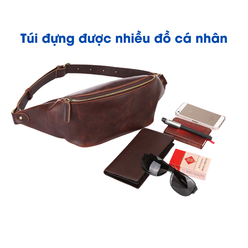 Túi Nam Đeo Chéo Bao Tử Da Bò BT03 Phong Cách Bản Lĩnh