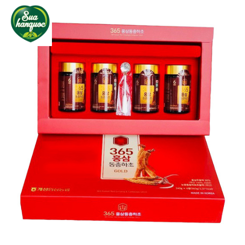 Cao sâm đông trùng hạ thảo 365 hàn quốc - hộp 4 lọ * 240g - cao sâm đông trùng hạ thảo 365