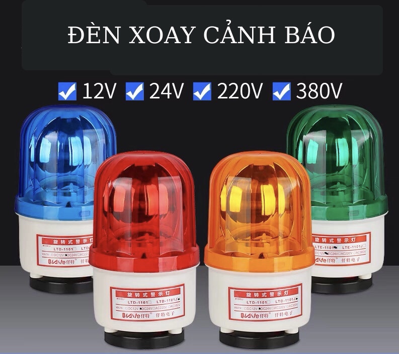 Đèn quay cảnh báo công trình thi công xoay tròn, đèn led xoay báo tín hiệu,đèn báo động, đèn xoay