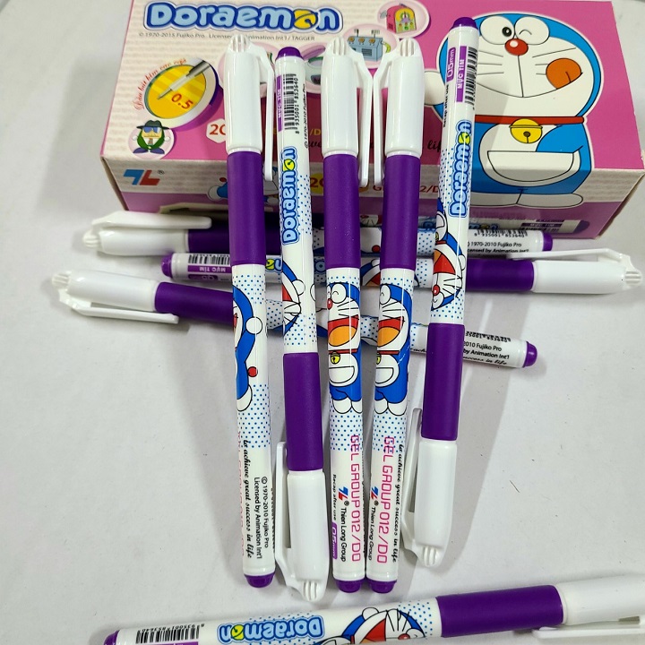 Bút bi mực nước tím gel012 doraemon nét 0.5mm thiên long chính hãng