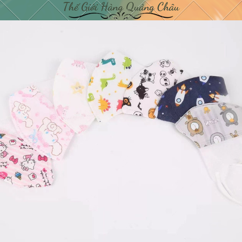 Set 10 Khẩu Trang Hàn Quốc Cho Bé In Hình Ngộ Nghĩnh Cute - Kháng Khuẩn, Chống Bụi Mịn