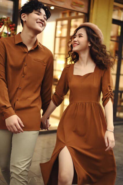 Áo đôi đẹp Áo đôi váy nữ sơ mi nam Hàn Quốc Couple đồ cặp đẹp chụp ảnh cưới AV25