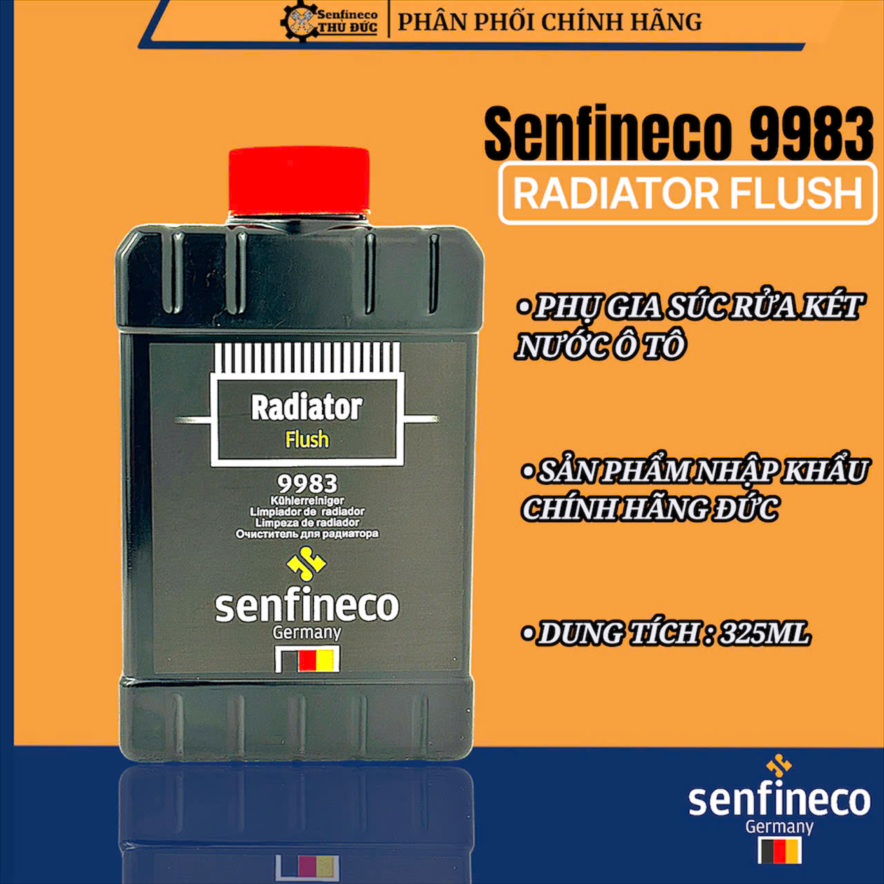  Dung Dịch Súc Rửa Két Nước Làm Mát Ô Tô Và Xe Máy - Senfineco Radiator Flush 9983  325ML  