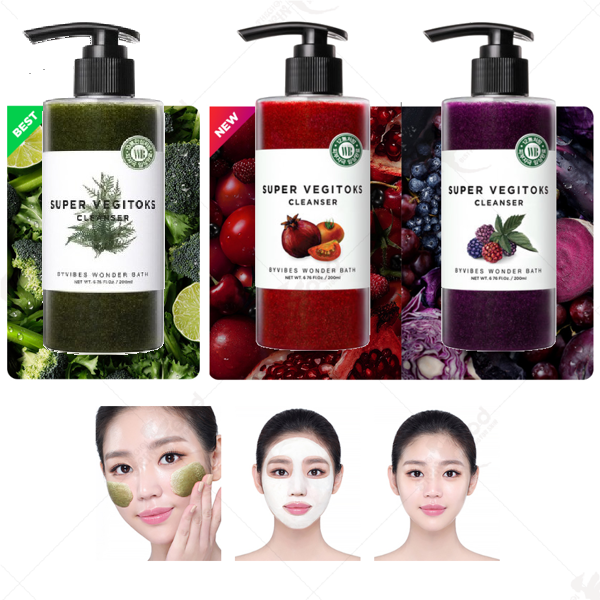 Sữa Rửa Mặt Sủi Bọt Khí 3 In 1 Wonder Bath Super Vegitoks Cleanser 300ml