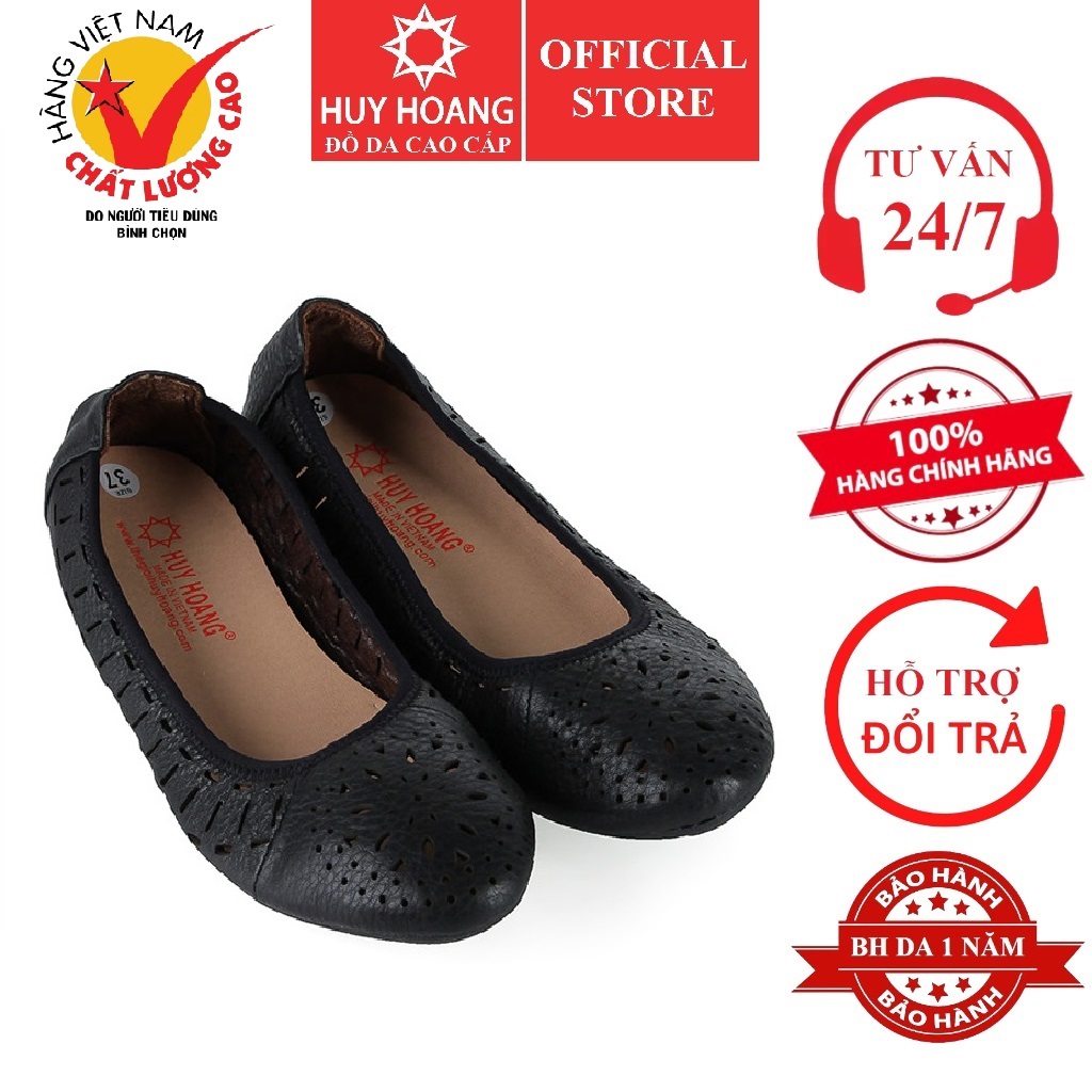 Giày nữ hoa văn da bò màu đen HK7951