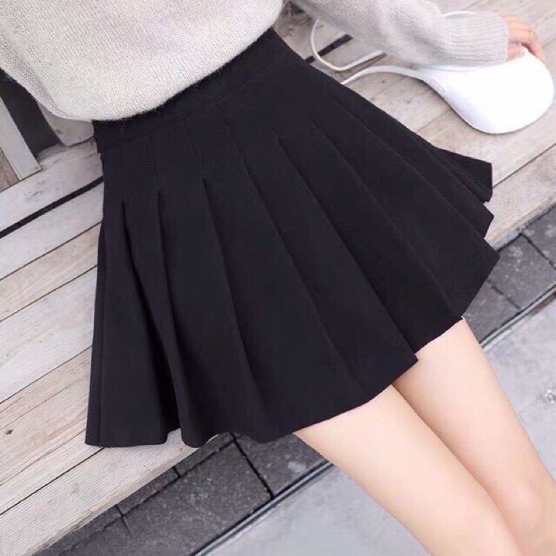 Chân váy tennis đen, nâu chân váy chữ a xếp ly siêu Hot