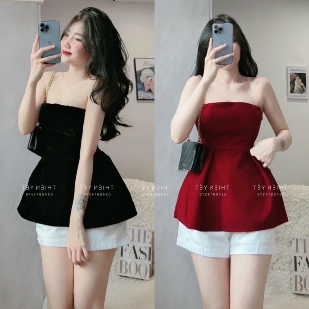 Áo ống cúp ngực pinkstore29 kiểu 2 dây, dáng xoè xinh xắn a5578
