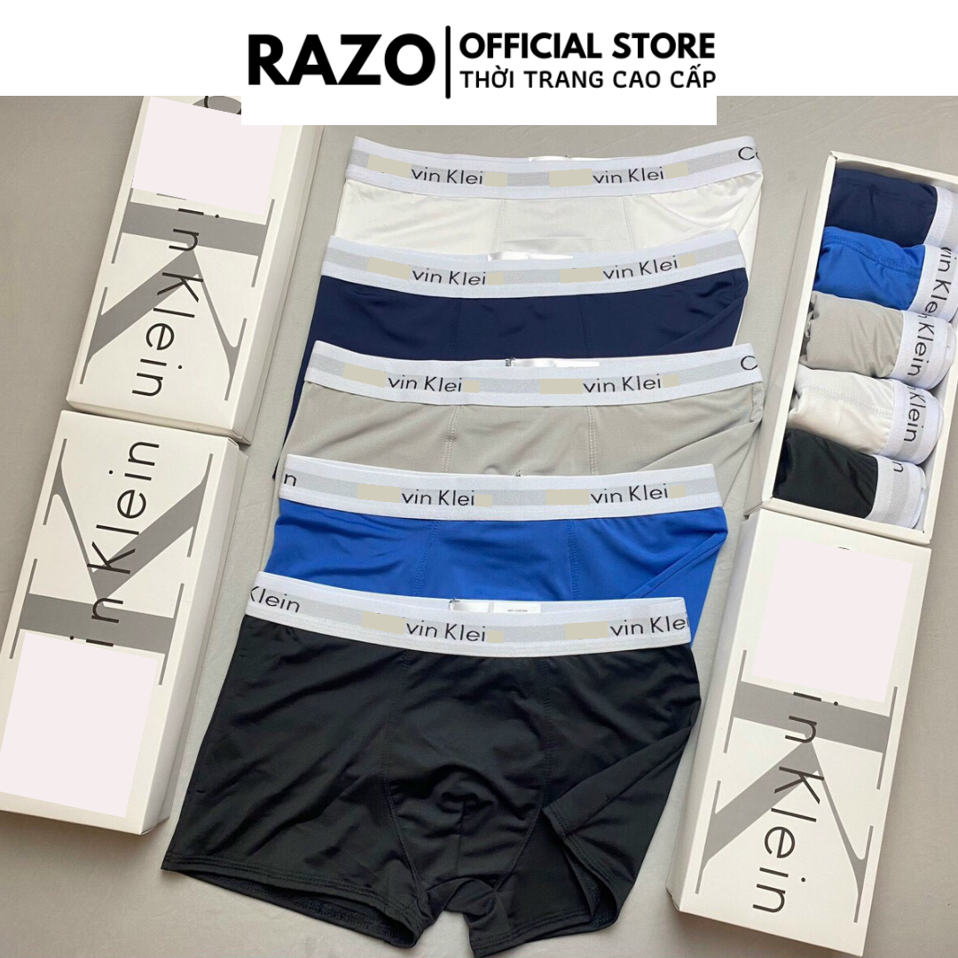Quần xì nam boxer combo 4 cái, quần lót nam boxer thun lạnh kháng khuẩn.