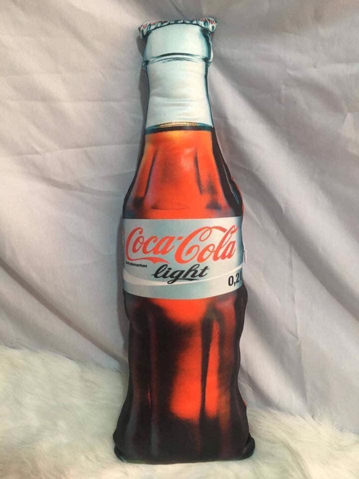 Gối ôm coca light 60cm gối ôm quà tặng sinh nhật độc đáo gối ôm 3d hình chai nước ngọt dễ thương
