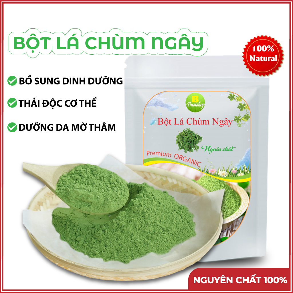 Bột lá chùm ngây sấy lạnh nguyên chất 100g thực phẩm cho bé ăn dặm, bổ sung dinh dưỡng, chống lão hóa da