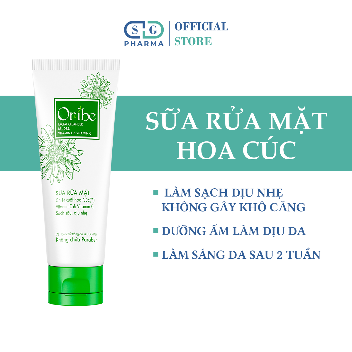 [HCM]Sữa Rửa Mặt Oribe 50g - Dưỡng ẩm Sạch Sâu chiết xuất hoa cúc