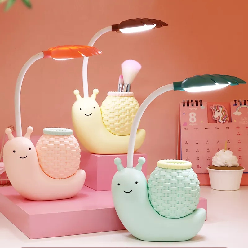 Đèn học để bàn pin sạc hình sâu kiêm hộp ngăn đựng bút - đèn đọc sách - đèn bàn - den hoc - den ban -đèn học sạc pin