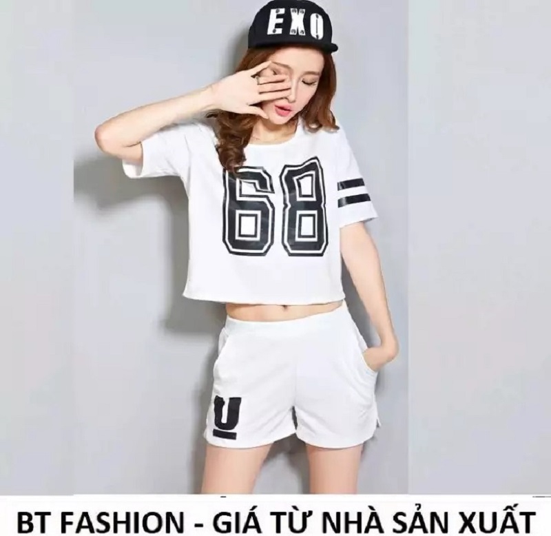 Đồ Bộ Nữ Áo Thun + Quần Đùi Sọt Thể Thao, Ở Nhà- BT Fashion (TE02-No68)