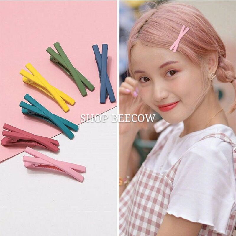 [HCM]FREESHIP-MỚI  KẸP TÓC CHỮ X KIỂU VINTAGE  MÀU TRƠN  VIDEO THẬT  SHOP BEECOW