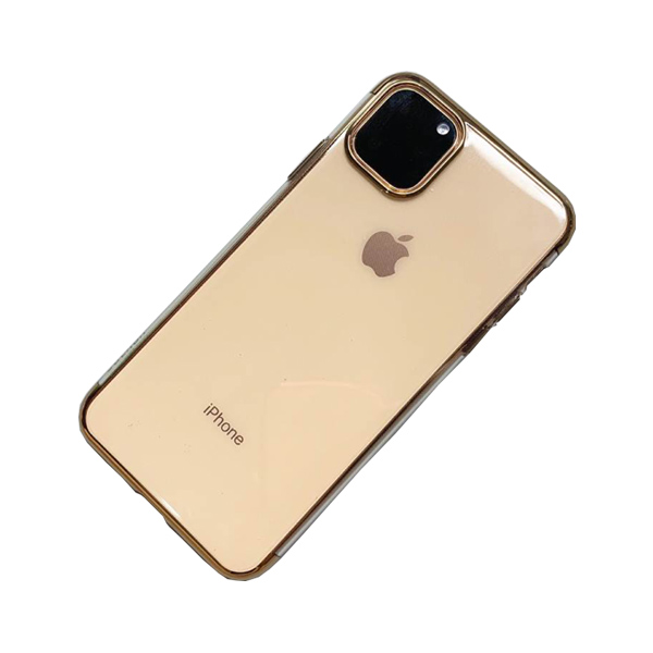 Ốp lưng cho iphone 11 Promax chất liệu silicon dẻo cao cấp viền mạ vàng
