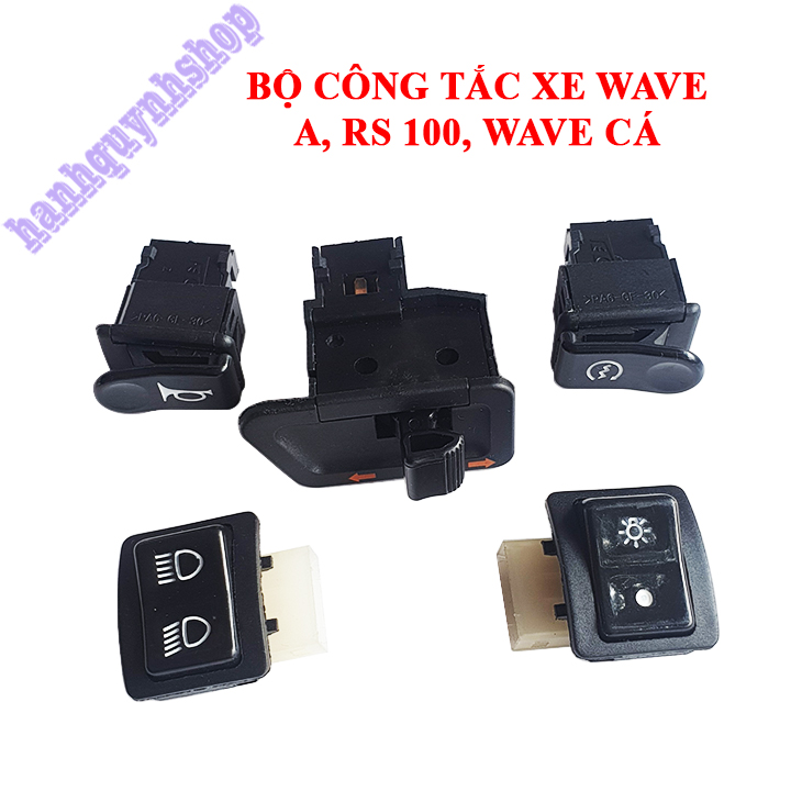 Bộ nút công tắc xe wave alpha 100, rs 100, wave cá