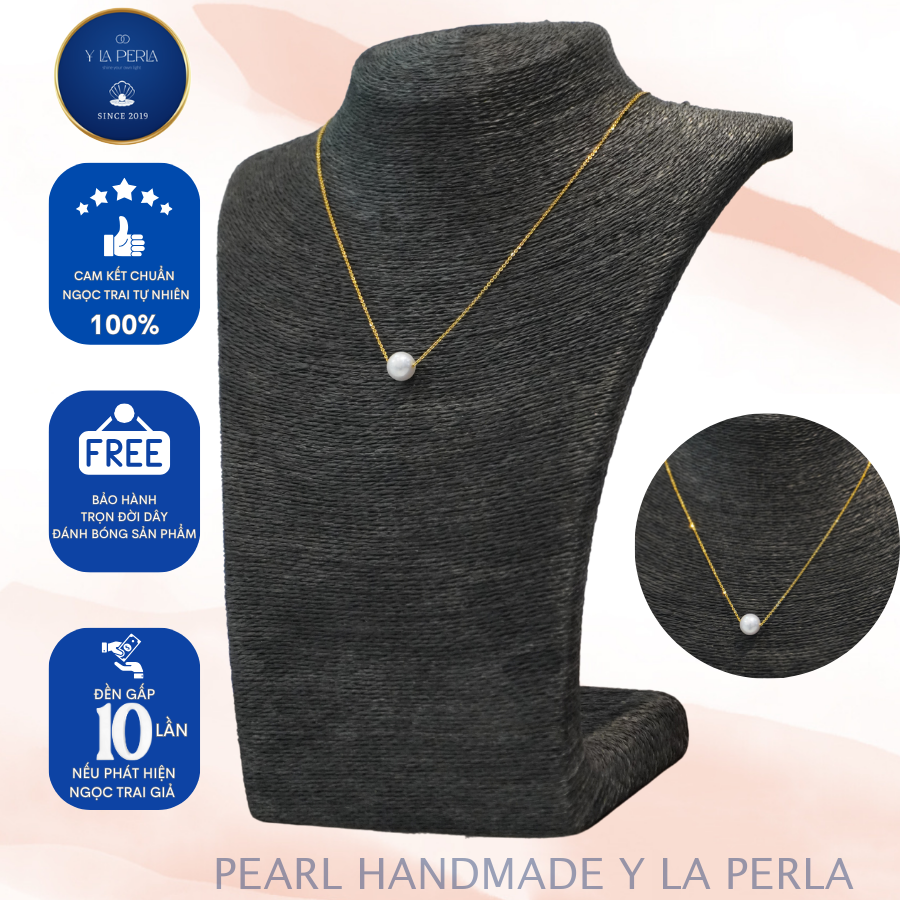 Dây chuyền ngọc trai xuyên tâm vàng 18k - dây chuyền ngọc trai - ngọc trai y la perla - 100% ngọc trai thiên nhiên - bảo hành trọn đời